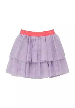 Юбка многоярусная, с накладкой из сетки, короткая, детская S.Oliver, цвет 4704 Lilac/ Pink