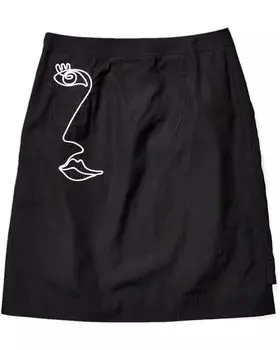 Юбка Moschino Abstract Faces Wrap Skirt, черный