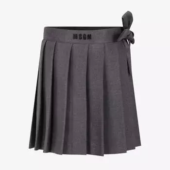 Юбка Msgm Gonna Gonna A Pieghe, серый