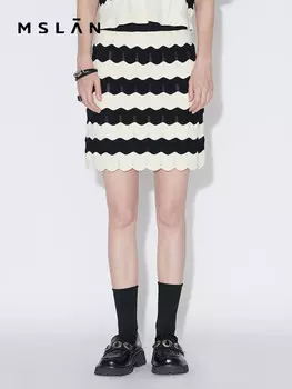 Юбка Mslan полосатая, черный