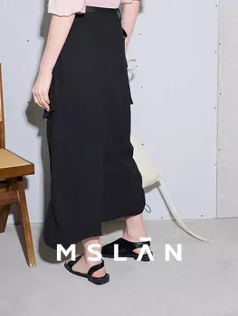 Юбка Mslan с косым разрезом, черный
