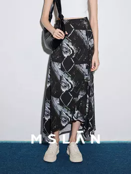 Юбка MSlan с нестандартным принтом, черный
