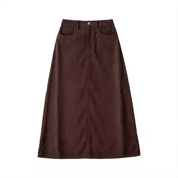 Юбка Muji вельветовая, темно-коричневый