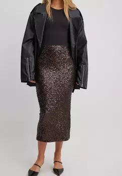 Юбка NA-KD, цвет dark brown