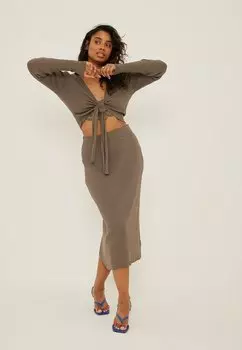 Юбка NA-KD, коричневый