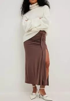 Юбка NA-KD MIT DRAPIERUNG DETAIL, коричневый
