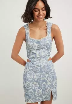 Юбка NA-KD MIT SCHLITZ-DETAIL, пепельный цветочный