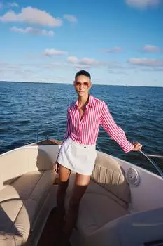 Юбка на пуговицах из крепа ZARA, устрично-белый
