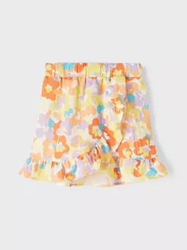 Юбка name it Knielanger Blumen Chiffon mit verstellbarem Bund NKFHIMLA, оранжевый