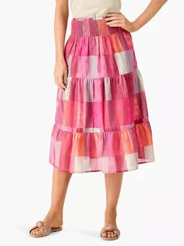 Юбка NIC+ZOE Petite Sunset Plaid Skirt, цвет Pink Multi