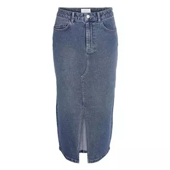 Юбка Noisy May Kath Slit Midi Vi477Mb Denim, синий