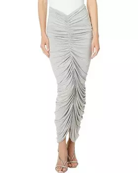 Юбка Norma Kamali Shirred Long Skirt, цвет Light Grey