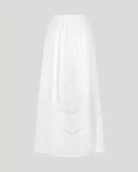 Юбка однотонная со вставками Southern Cotton, белый