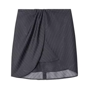 Юбка Off-White Pinstripe Mini Skirt, серый