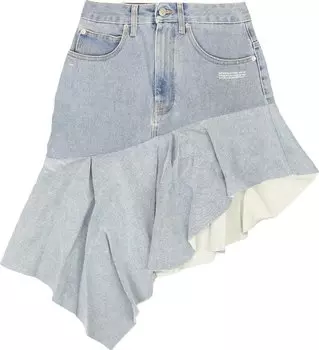 Юбка Off-White Two Tone Ruffle Denim Skirt 'Blue', синий