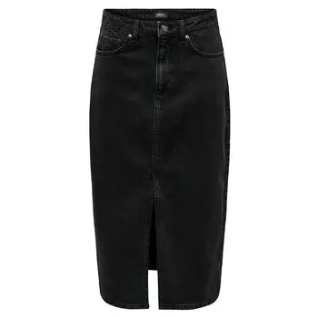Юбка Only Bianca Midi Denim, черный
