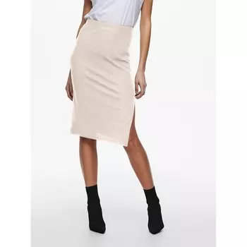 Юбка Only Emma Slit Midi, бежевый