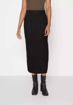 Юбка ONLY ONLNELLA LONG SIDE SLIT SKIRT BOX, черный