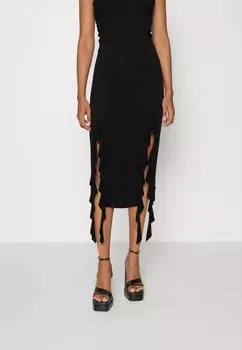 Юбка ONLY ONLSANDY MIDI FRILL SKIRT, черный