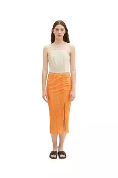 Юбка - Оранжевый - Миди Tom Tailor Denim