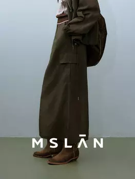 Юбка осенняя Mslan с эластичной резинкой, серый