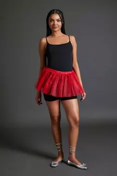 Юбка-пачка из прозрачной сетки Forever 21, красный