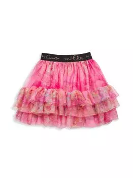 Юбка-пачка с оборками для маленьких девочек и девочек CAMILLA, розовый