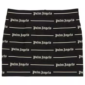 Юбка Palm Angels Classic Logo Tape Mini Skirt 'Black/Off White', черный