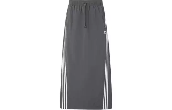 Юбка Parach Casual Long Skirt Женская темно-серая Adidas Originals