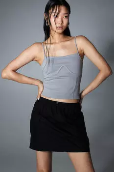 Юбка-парашют из поплина H&M, черный
