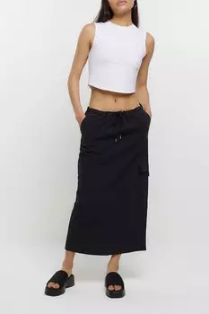 Юбка-Парашют Midaxi River Island, черный