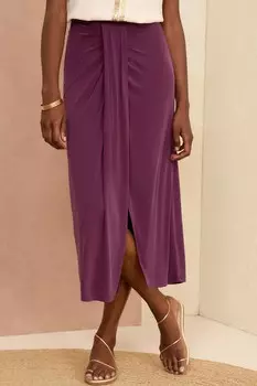 Юбка парео из джерси премиум класса длиной миди Love & Roses, красный