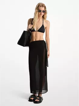 Юбка-Парео из шифона с запахом Michael Kors, черный