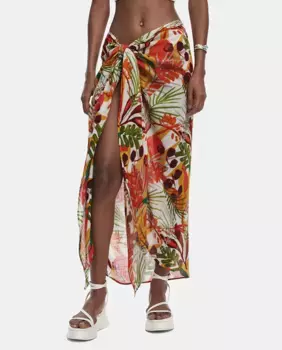 Юбка-парео в тропическом стиле Desigual, мультиколор