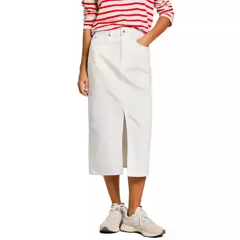 Юбка Pepe Jeans PL901186 Midi denim skirt, белый