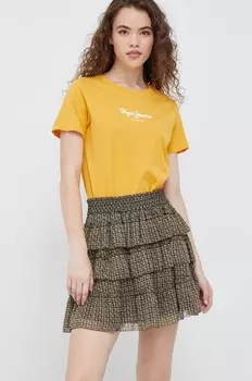 Юбка Pepe Jeans, зеленый