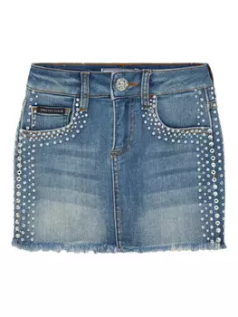 Юбка Philipp Plein, украшенная кристаллами, синий