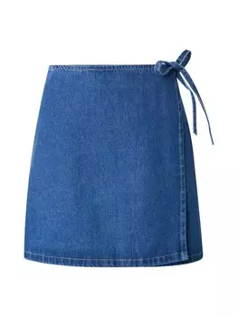 Юбка PIECES PCFibbo, синий деним