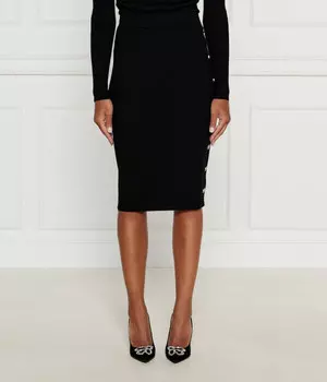 Юбка Pinko из шерсти, черный