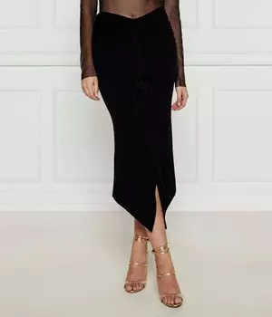 Юбка Pinko Сомюр из вискозы с драпировкой, черный