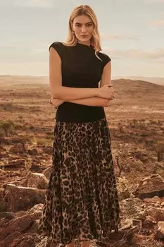 Юбка плиссе «Аврора» Forever New, коричневый