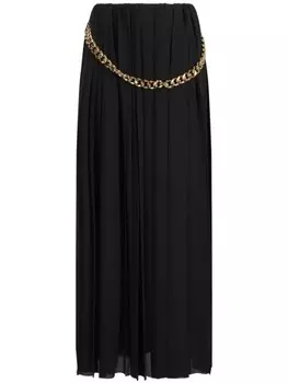 Юбка-плиссе Balenciaga с цепочкой, черный