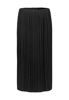 Юбка плиссе, длина 3/4, эластичный пояс, женская zero, цвет Black Beauty