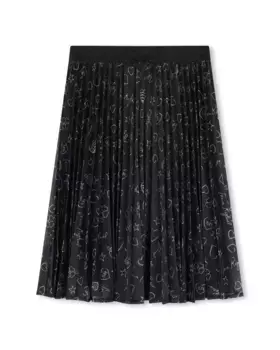 Юбка плиссе для девочки с принтом Sonia Rykiel, черный