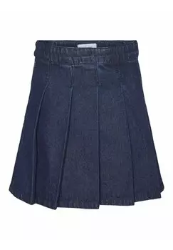 Юбка плиссе Pernille Hr Short VERO MODA Girl, цвет medium blue denim
