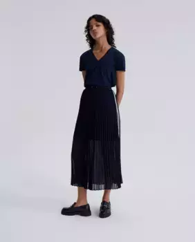 Юбка плиссе с эластичной талией IKKS, тёмно-синий