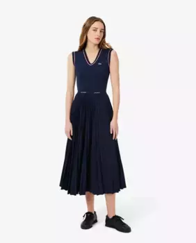 Юбка плиссе с эластичной талией Lacoste, тёмно-синий