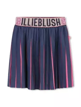Юбка-плиссе с логотипом Billieblush, синий