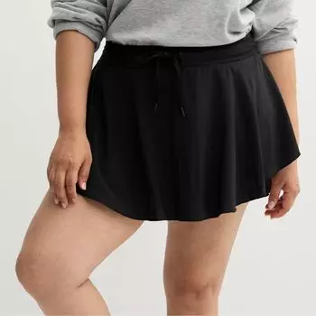 Юбка-плиссе с поясом для девушек plus size So, черный