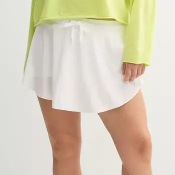 Юбка-плиссе с поясом для девушек plus size So, белый